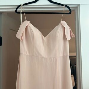 Jenny Yoo Style: Priya; Fabric: Luxe Chiffon;
Color: Soft Blush size 14
